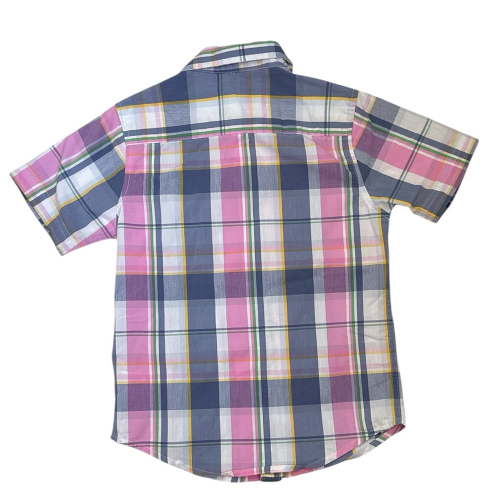 Wrangler Boys Plaid Short Sleeve Button Down Shirt Size S 6/7 - Picture 3 of 12